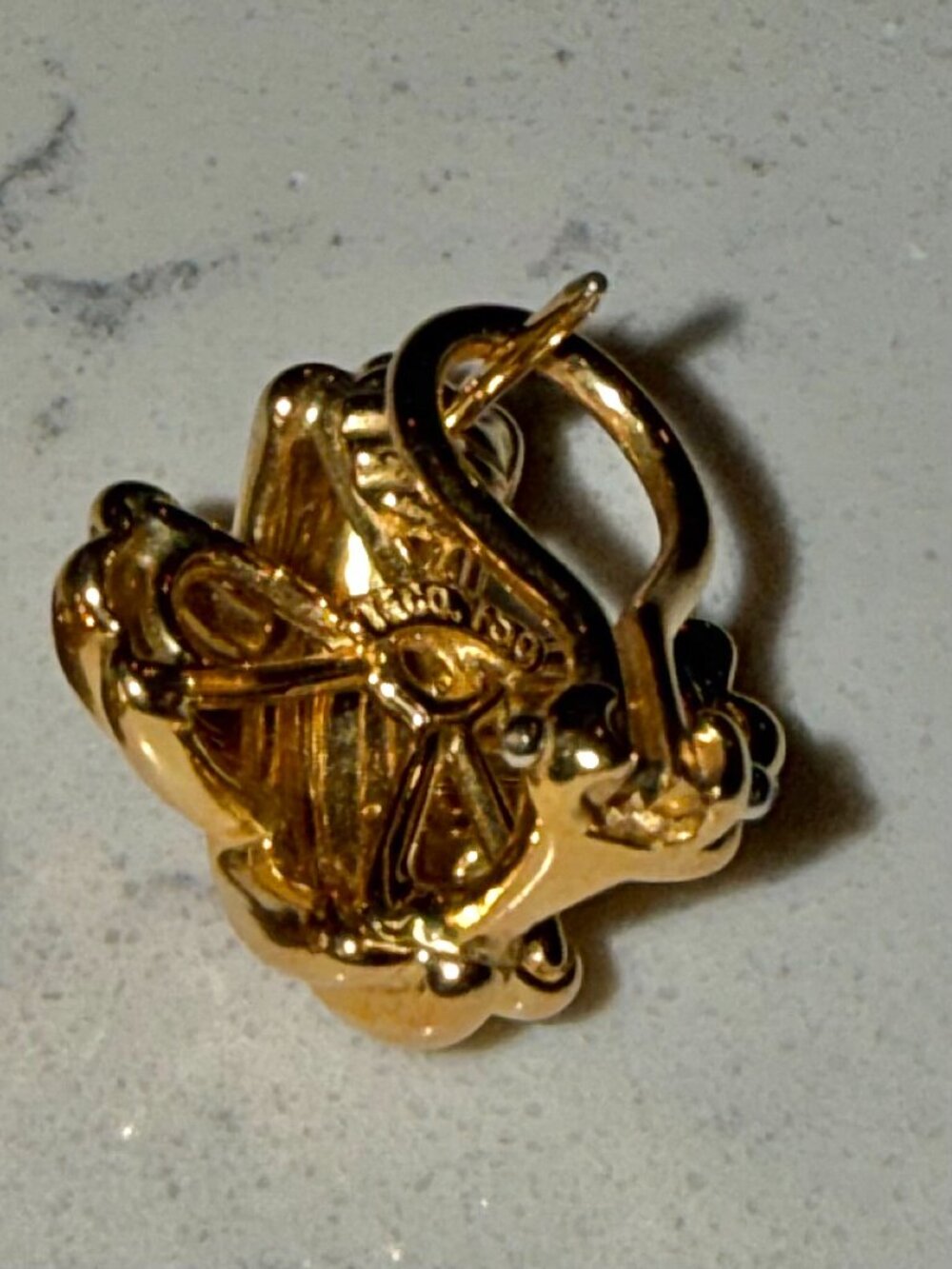 Tiffany & Co 18K Gold Knot Earrings Vintage Signature X Yellow Gold Studs w Box - Picture 5 of 9